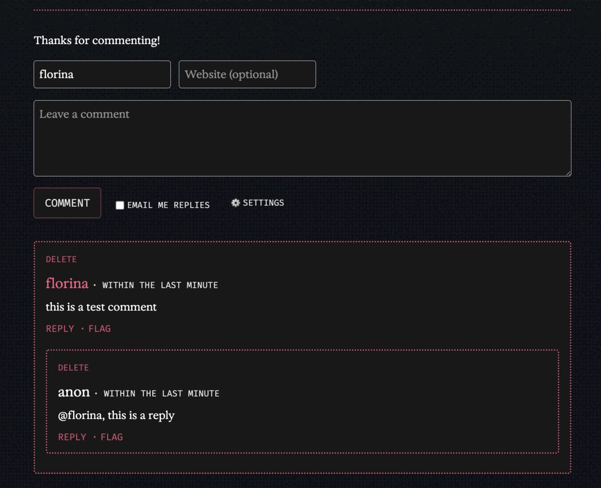 Testing my comment section