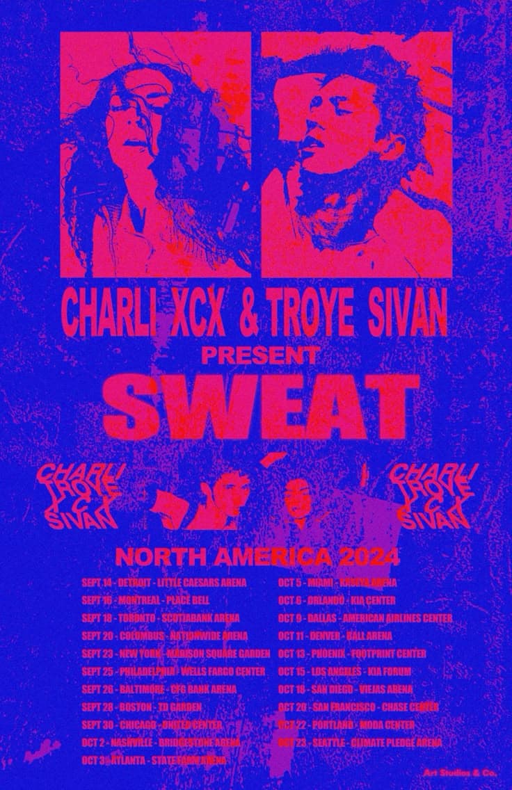 Concert poster for charli xcx & troye sivan